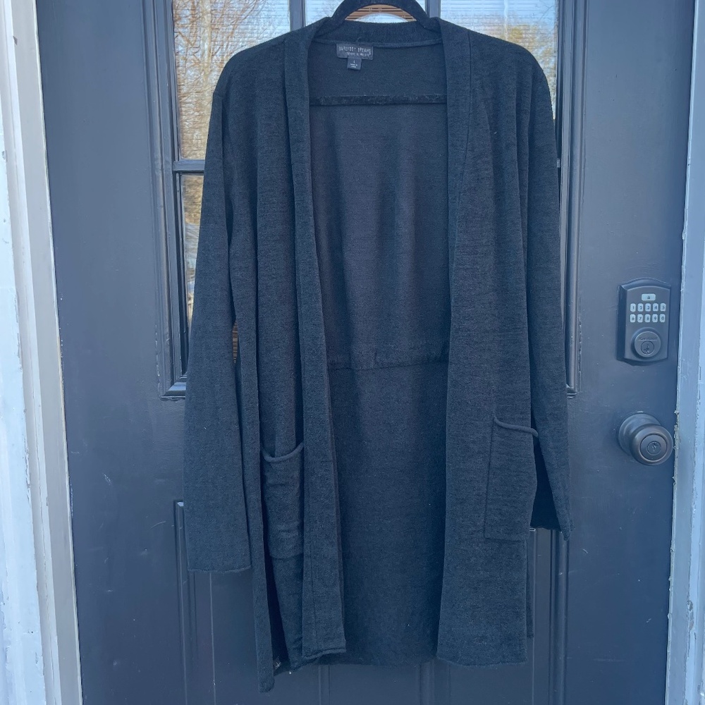 Barefoot Dreams Cozy Chic Ultra Lite Size L Cardigan Knee Length Long Sleeve